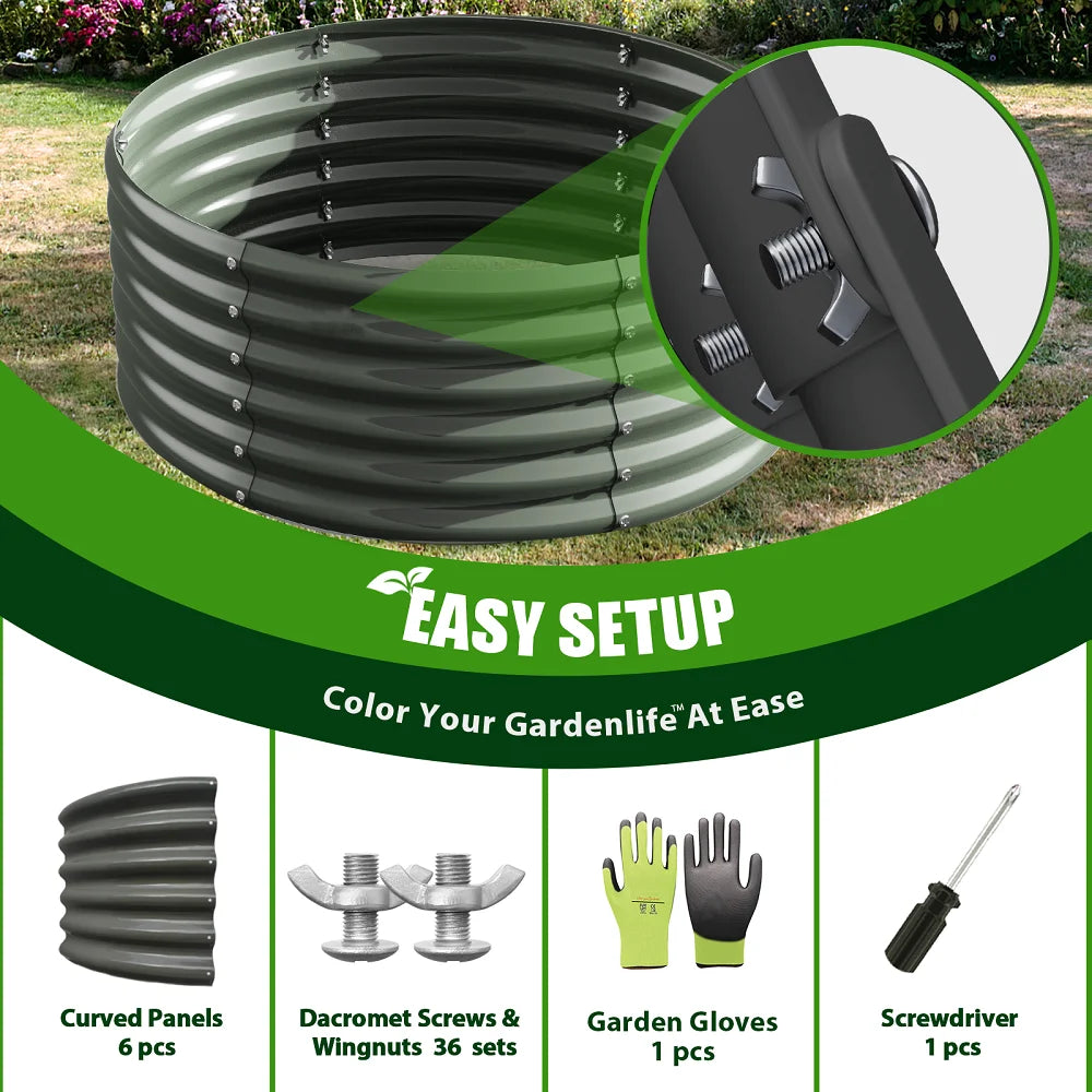 2-Pack 4ft x 18” Tall Galvanized Raised Garden