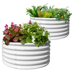 2-Pack 4ft x 18” Tall Galvanized Raised Garden