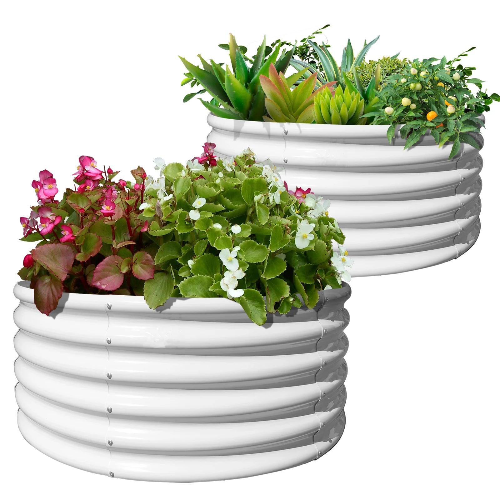 2-Pack 4ft x 18” Tall Galvanized Raised Garden