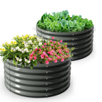 2-Pack 4ft x 18” Tall Galvanized Raised Garden
