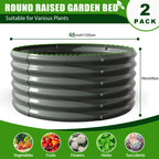 2-Pack 4ft x 18” Tall Galvanized Raised Garden